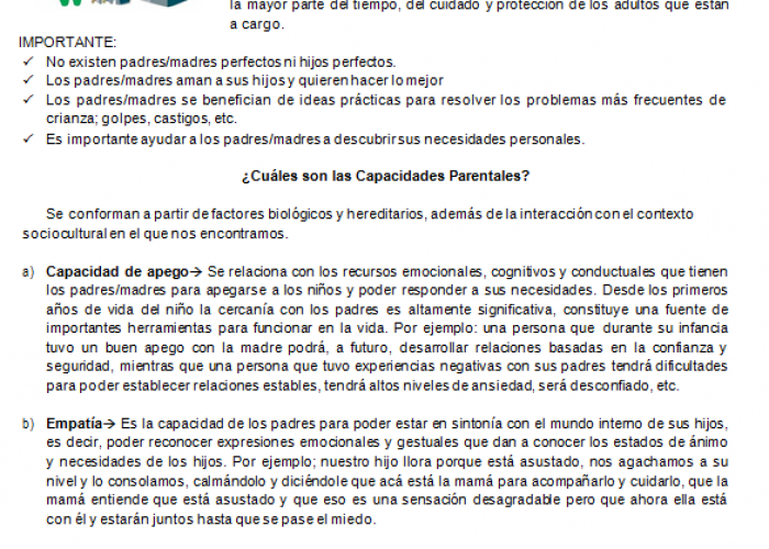 CHARLA HABILIDADES PARENTALES.