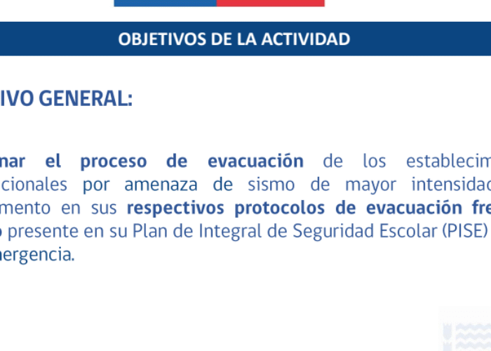 Simulacro en la región metropolitana