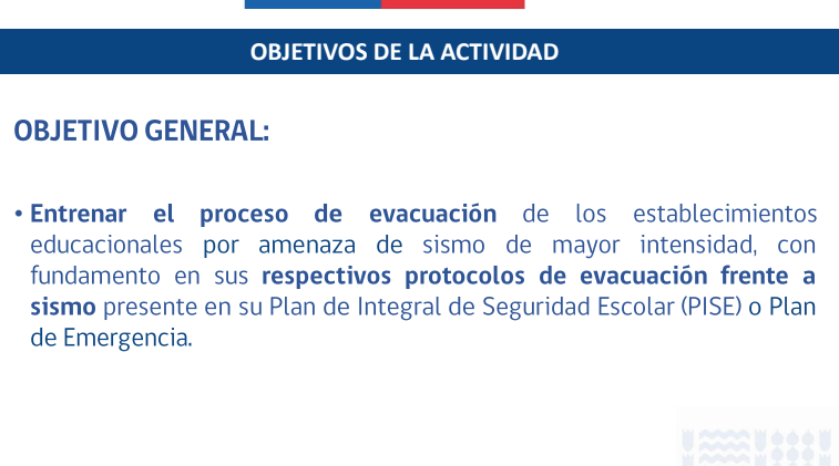 Simulacro en la región metropolitana